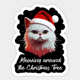 Cute Ugly Christmas Cat Women Men Kids Funny Cat Christmas Sticker